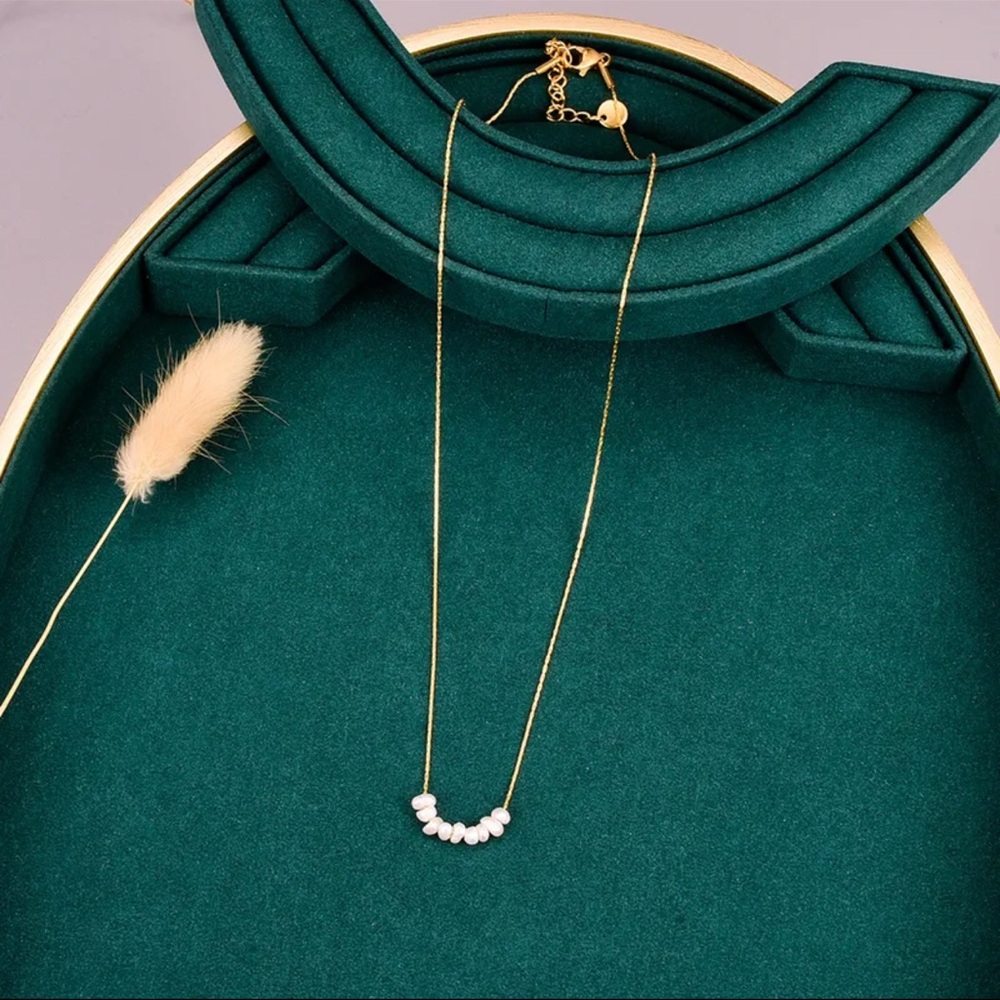 Dale of Norway Gold and White Necklace Minimalist Design